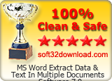MS Word Extract Data & Text In Multiple Documents Software 7.0 Clean & Safe award
